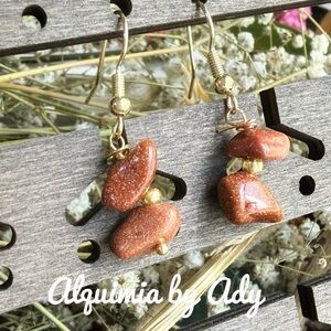 Simple Radiant Goldstone Earrings